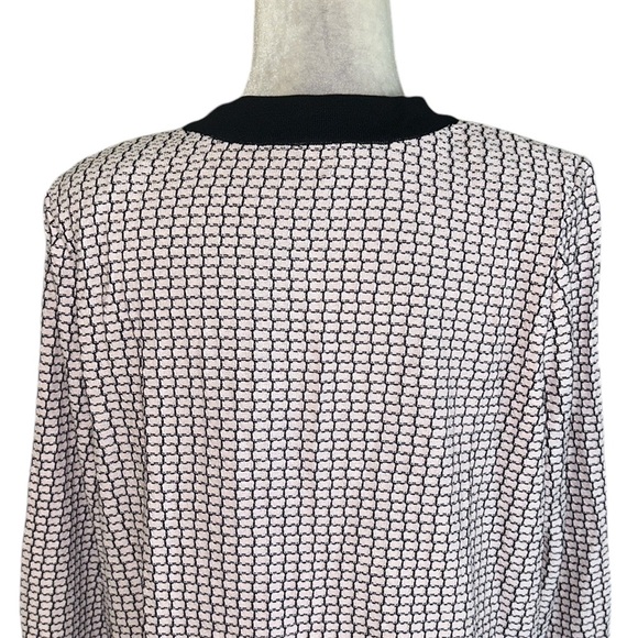 Ming Wang Blush Pink & Black Silver Button Knit Blazer Cardigan - M - Picture 7 of 13